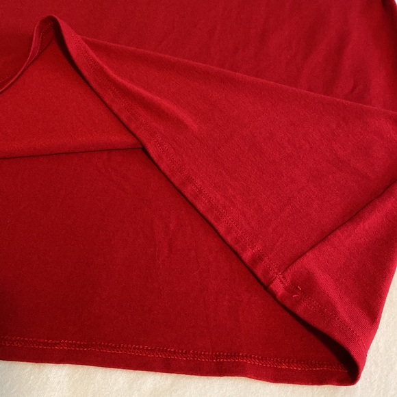 Eileen Fisher viscose / Lycra jersey bateau neck long sleeve top cardinal red - Picture 8 of 10